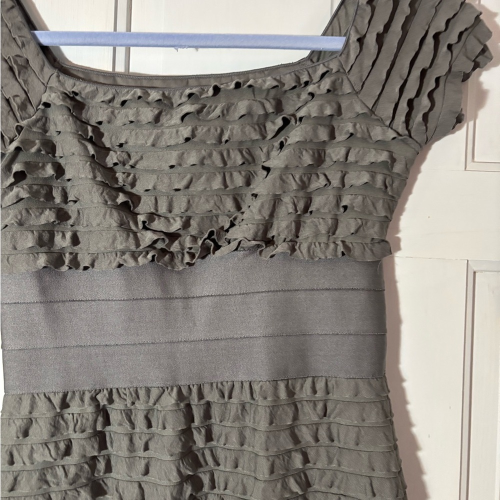 Max Studio Gray Ruffle Dress - Picture 3 of 9